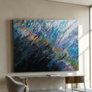 Nocturne Blue-Original Abstract Fluid Art Painting
