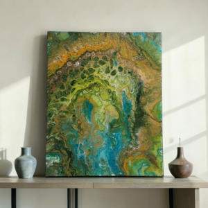 Emerald Flow -Original Abstract Acrylic  Painting