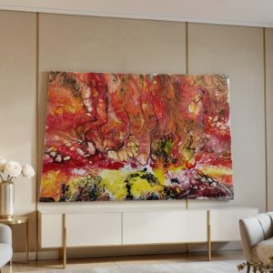 Radiant Bloom – Original Abstract Fluid Art Painting