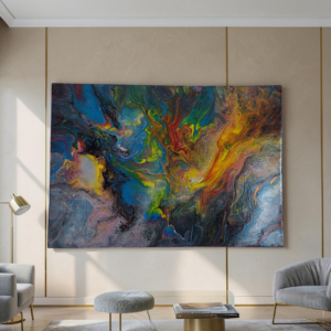 Chromatic Storm – Original Abstract Fluid Art Painting