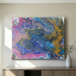 Celestial Rivers – Original Abstract Fluid Art Painting