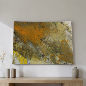 Golden Terrain – Original Abstract Fluid Art Painting
