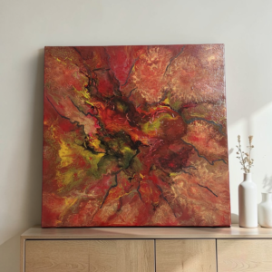Solar Bloom – Original Abstract Fluid Art Painting