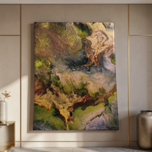 Golden Earth – Original Abstract Fluid Art Painting