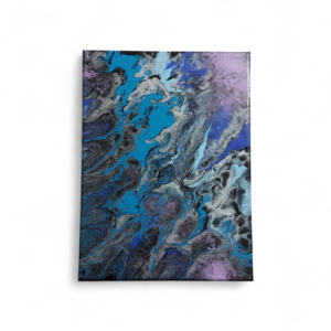 Blue Eclipse-Original Abstract Fluid Art Painting