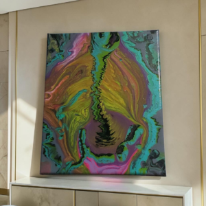 Hidden Turtle-Original Abstract Fluid Art Painting