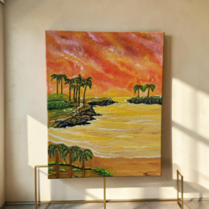 Golden Sunset Escape – Original Oil Painting
