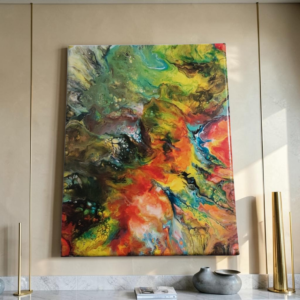 Burning Paradise-Original Abstract Fluid Art Painting