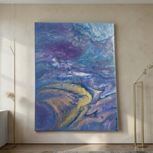 Moonlit Waters-Original Abstract Fluid Art Painting